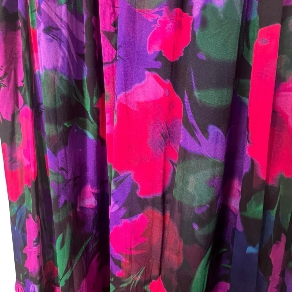 J.Crew Collection Full Length Tiered Skirt in Floral Chiffon Size 12 - Picture 9 of 11